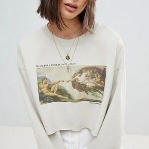 Reclaimed Vintage Oversized Cropped Graphic Sweatshirt